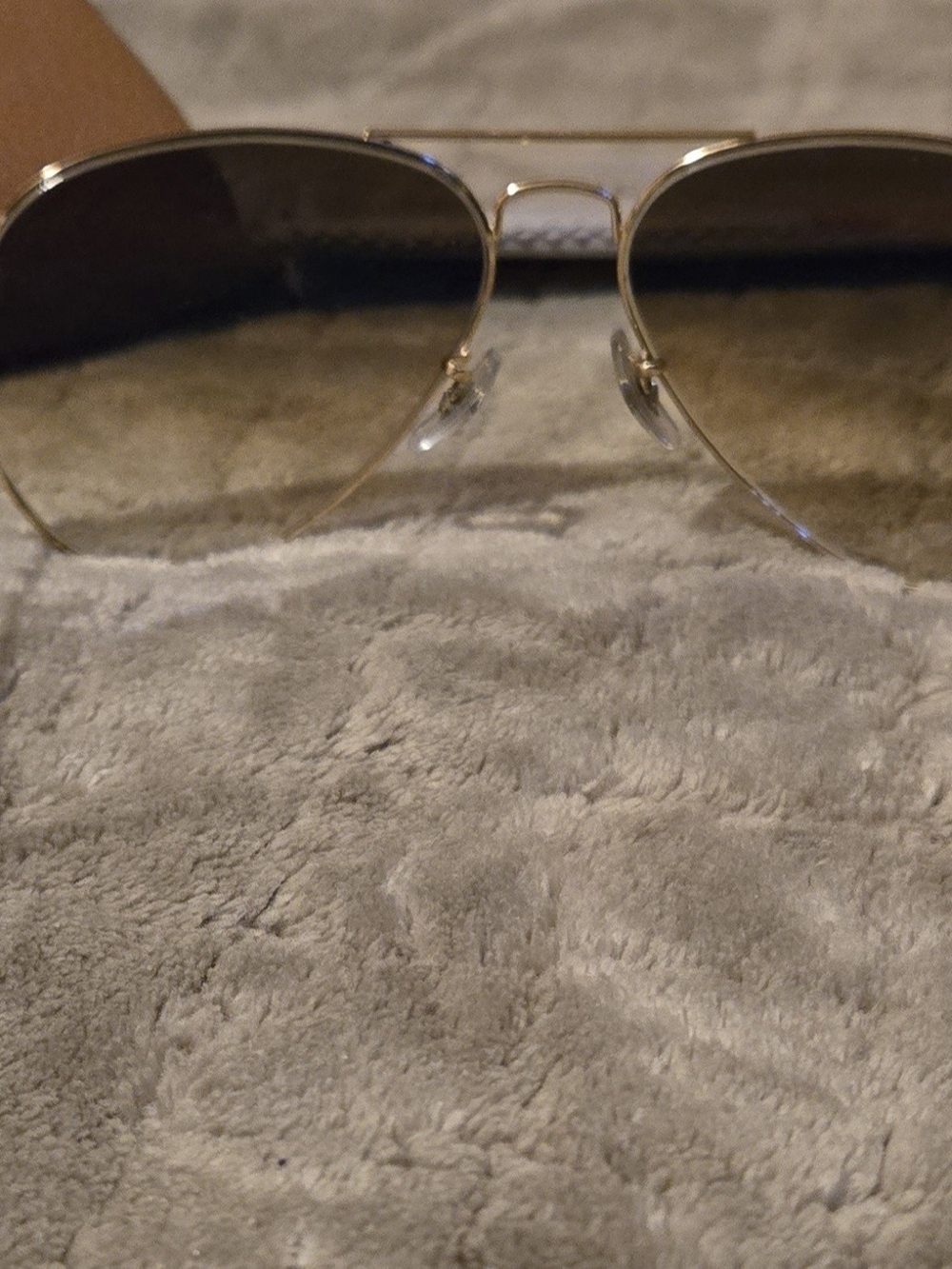 Ray-Ban Gold Frame Sunglasses with Brown Gradient Lenses